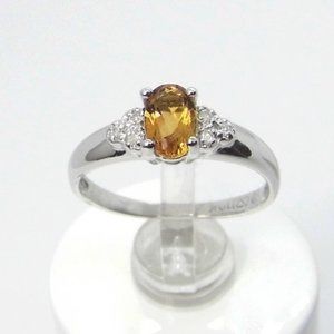 10KW Gold Yellow Oval TOPAZ Diamond Ring